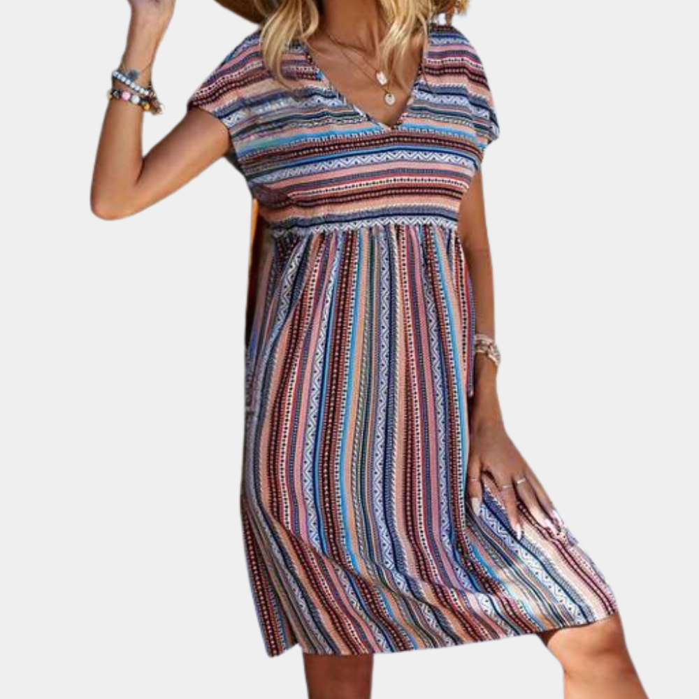 Comfortabele gestreepte zomerjurk voor dames