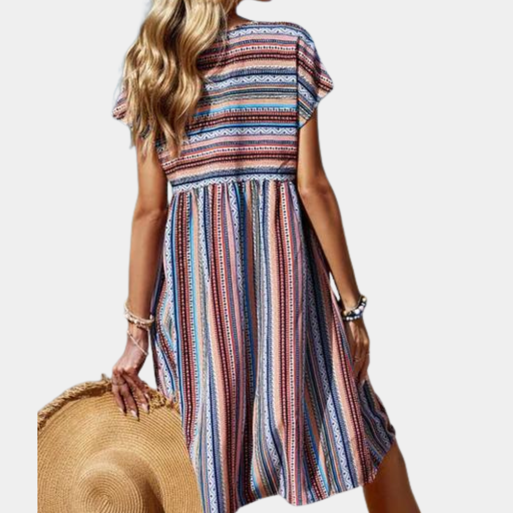 Comfortabele gestreepte zomerjurk voor dames