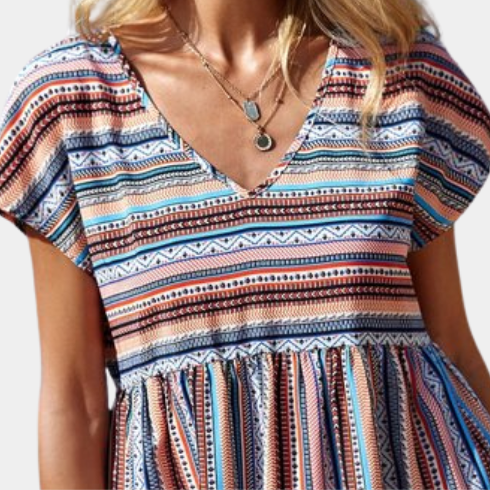 Comfortabele gestreepte zomerjurk voor dames