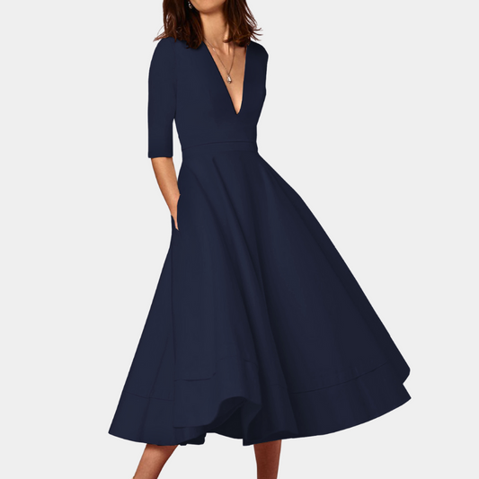 Elegante damesjurk met v-halslijn voor de zomer