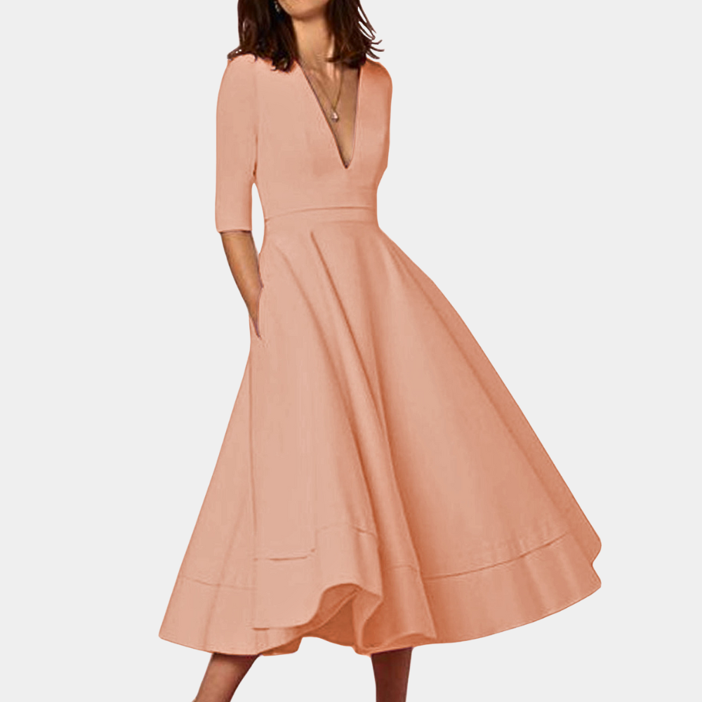 Elegante damesjurk met v-halslijn voor de zomer