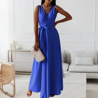 Elegante dames maxi-jurk met v-hals voor de zomer