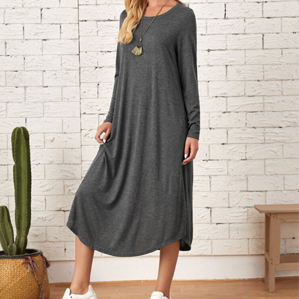 Casual damesjurk met lange mouwen voor de zomer