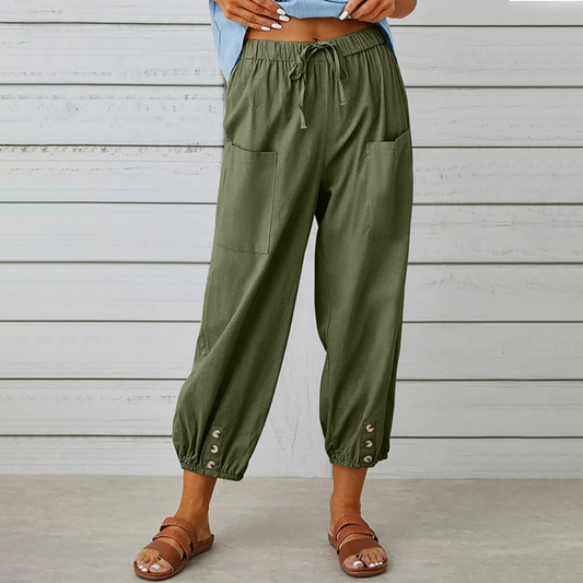 Casual damesbroek met wijde pijpen voor de zomer