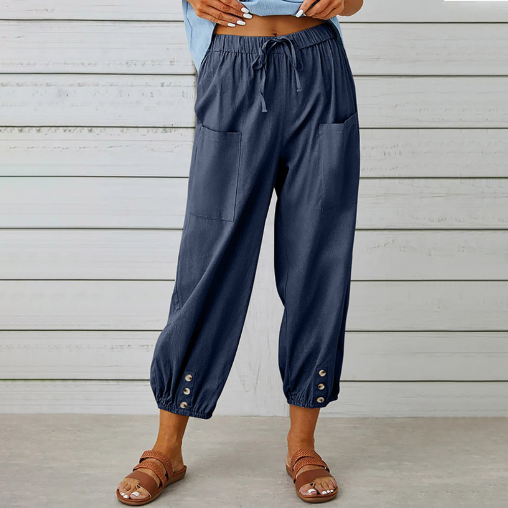 Casual damesbroek met wijde pijpen voor de zomer