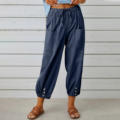 Casual damesbroek met wijde pijpen voor de zomer