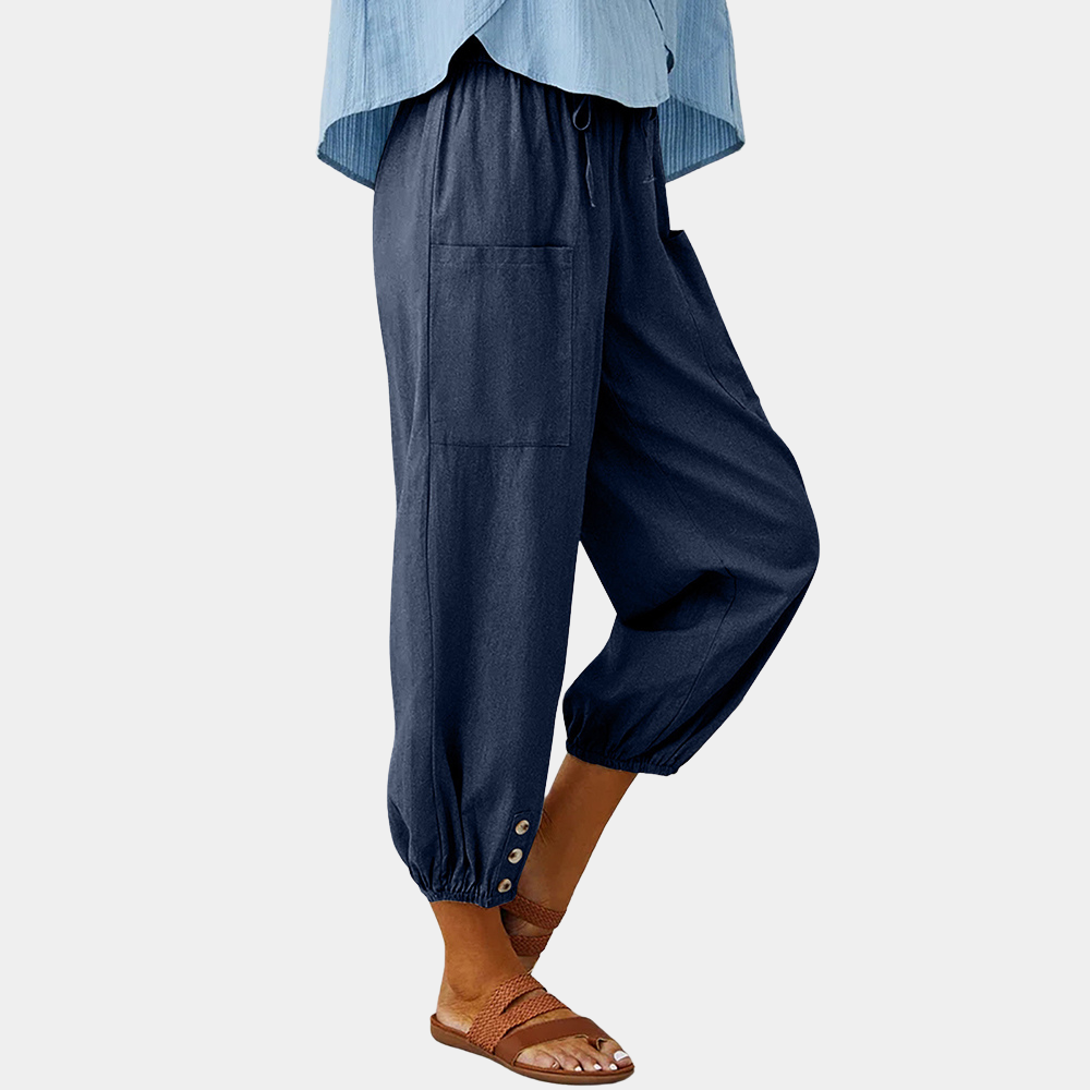 Casual damesbroek met wijde pijpen voor de zomer