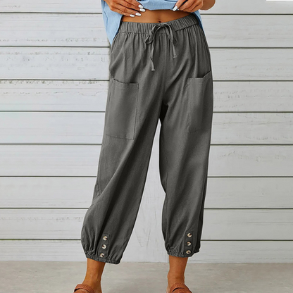 Casual damesbroek met wijde pijpen voor de zomer