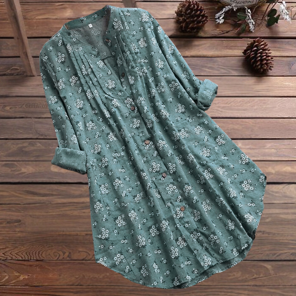 Elegante en lange bloemenblouse voor dames - Perfect voor de Lente en Zomer