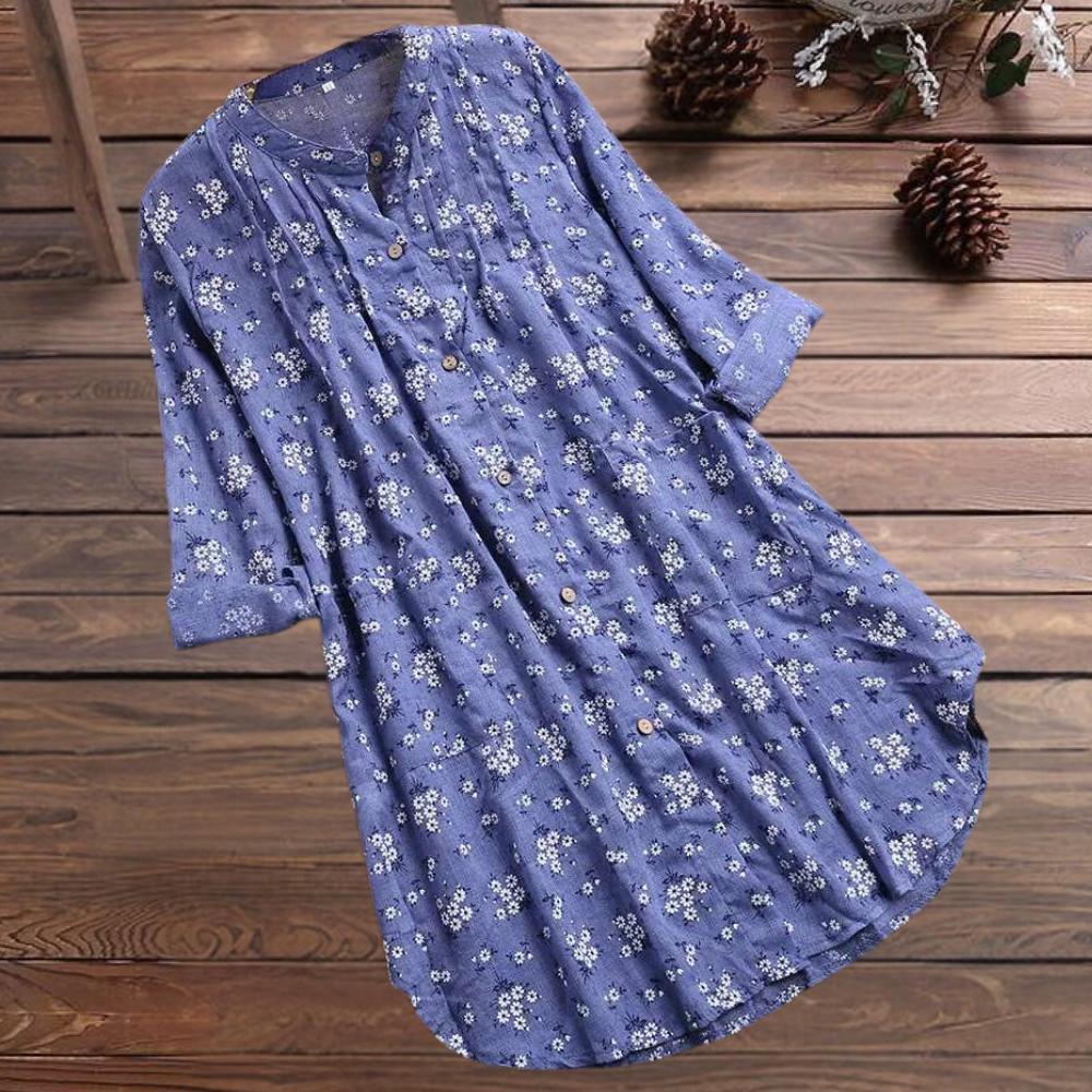 Elegante en lange bloemenblouse voor dames - Perfect voor de Lente en Zomer
