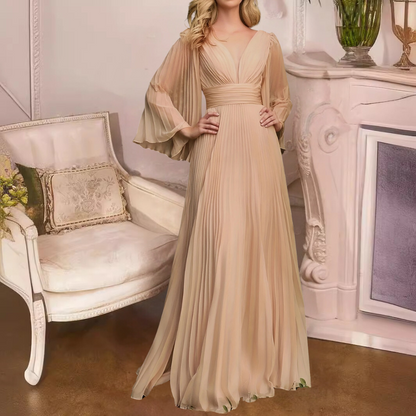 Furman - Elegante en geplooide maxi-jurk voor dames - Zomerse Stijl