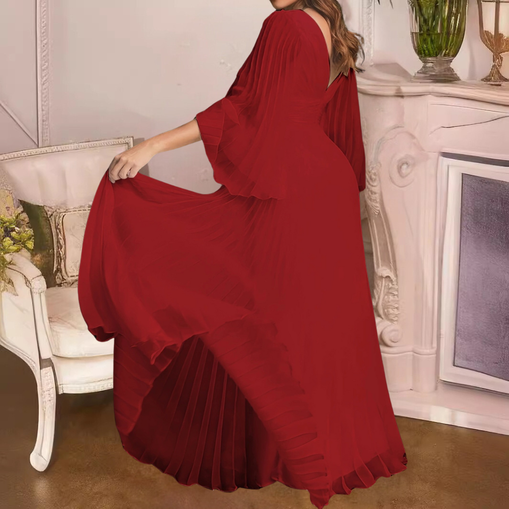Furman - Elegante en geplooide maxi-jurk voor dames - Zomerse Stijl
