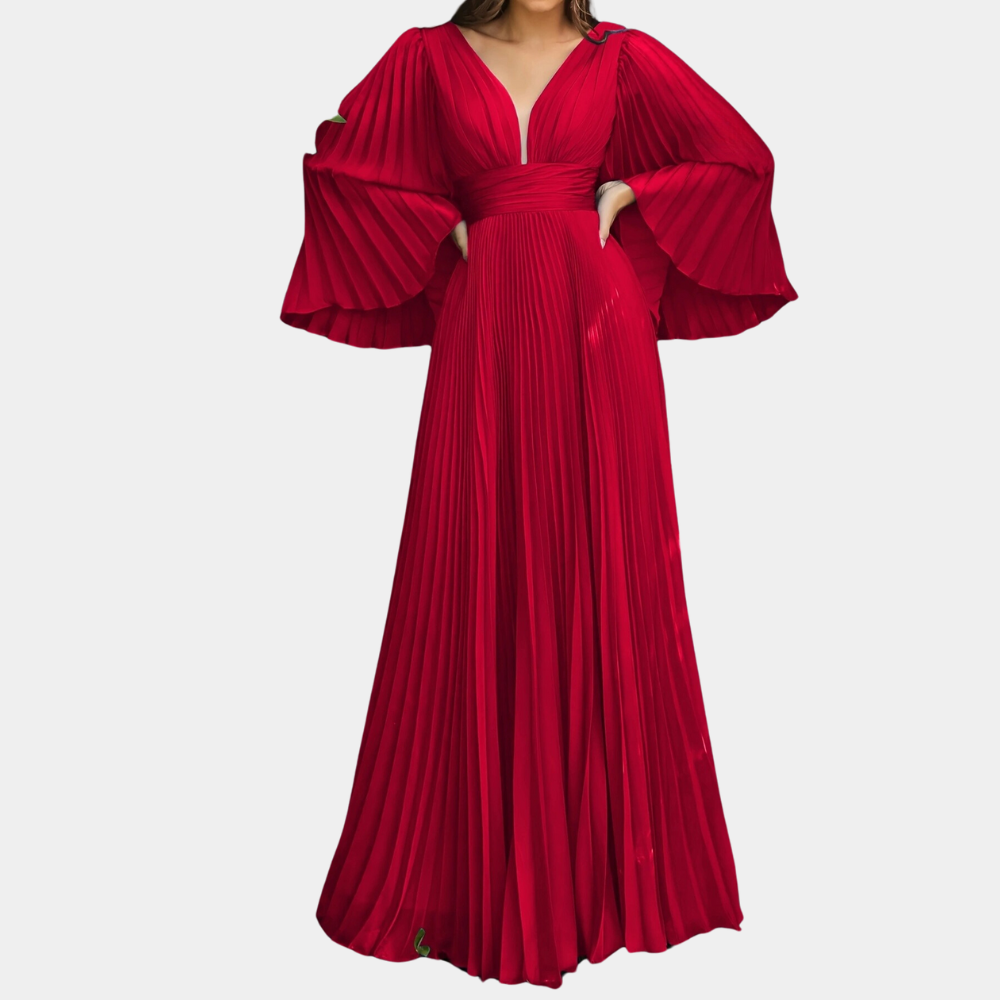 Furman - Elegante en geplooide maxi-jurk voor dames - Zomerse Stijl