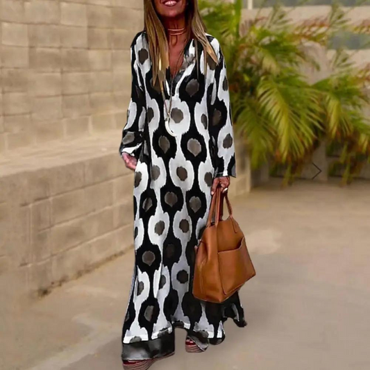 Isla - Zomerse maxi-jurk voor dames met lange mouwen
