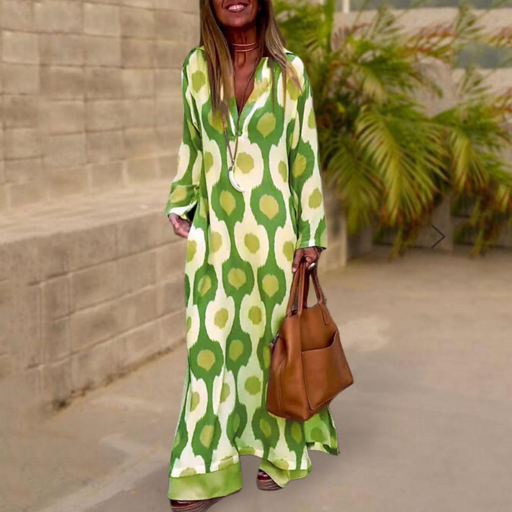 Isla - Zomerse maxi-jurk voor dames met lange mouwen