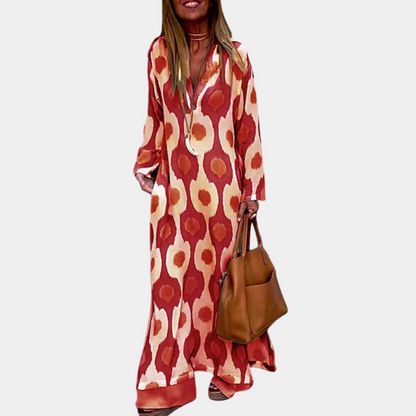 Isla - Zomerse maxi-jurk voor dames met lange mouwen