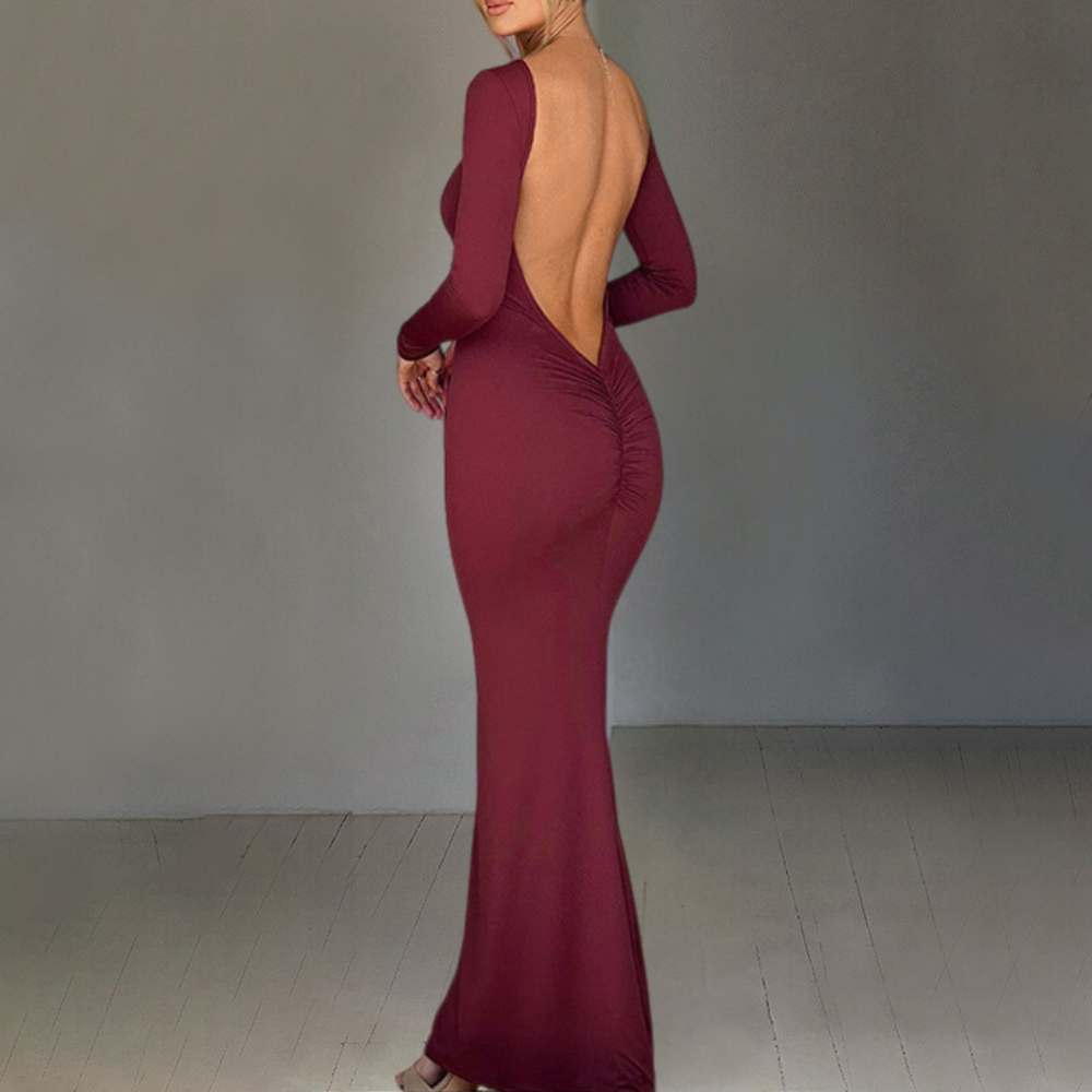 Faustina - Elegante Maxi Zomerjurk met Open Rug