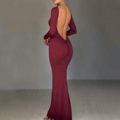 Faustina - Elegante Maxi Zomerjurk met Open Rug