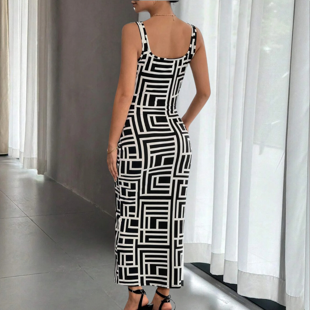 Elsa - Geometrische bodycon zomerjurk