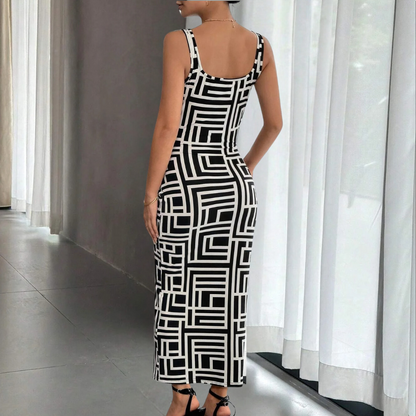 Elsa - Geometrische bodycon zomerjurk