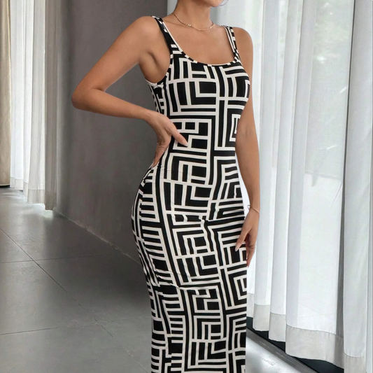 Elsa - Geometrische bodycon zomerjurk