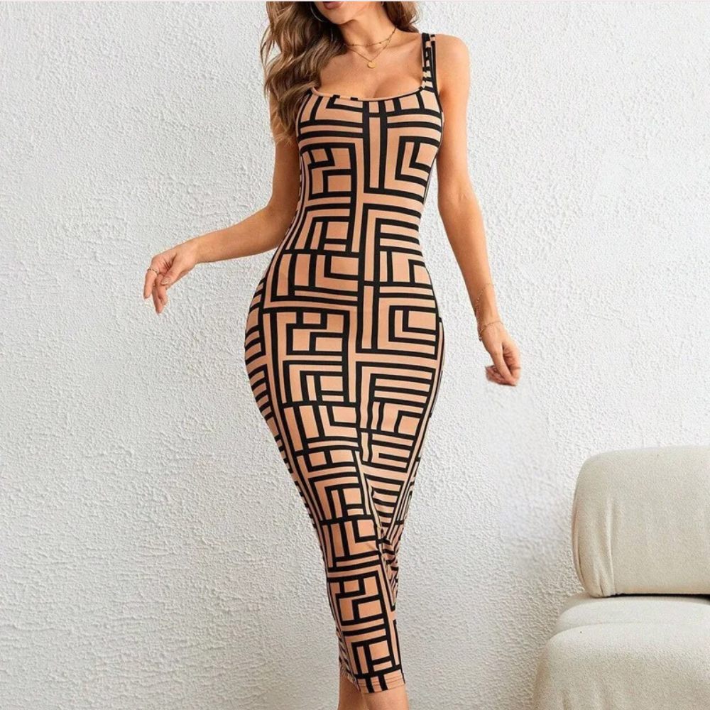 Elsa - Geometrische bodycon zomerjurk