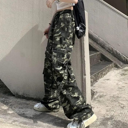 Elera - Moderne Camouflage Damesbroek met hoge taille voor de Zomer
