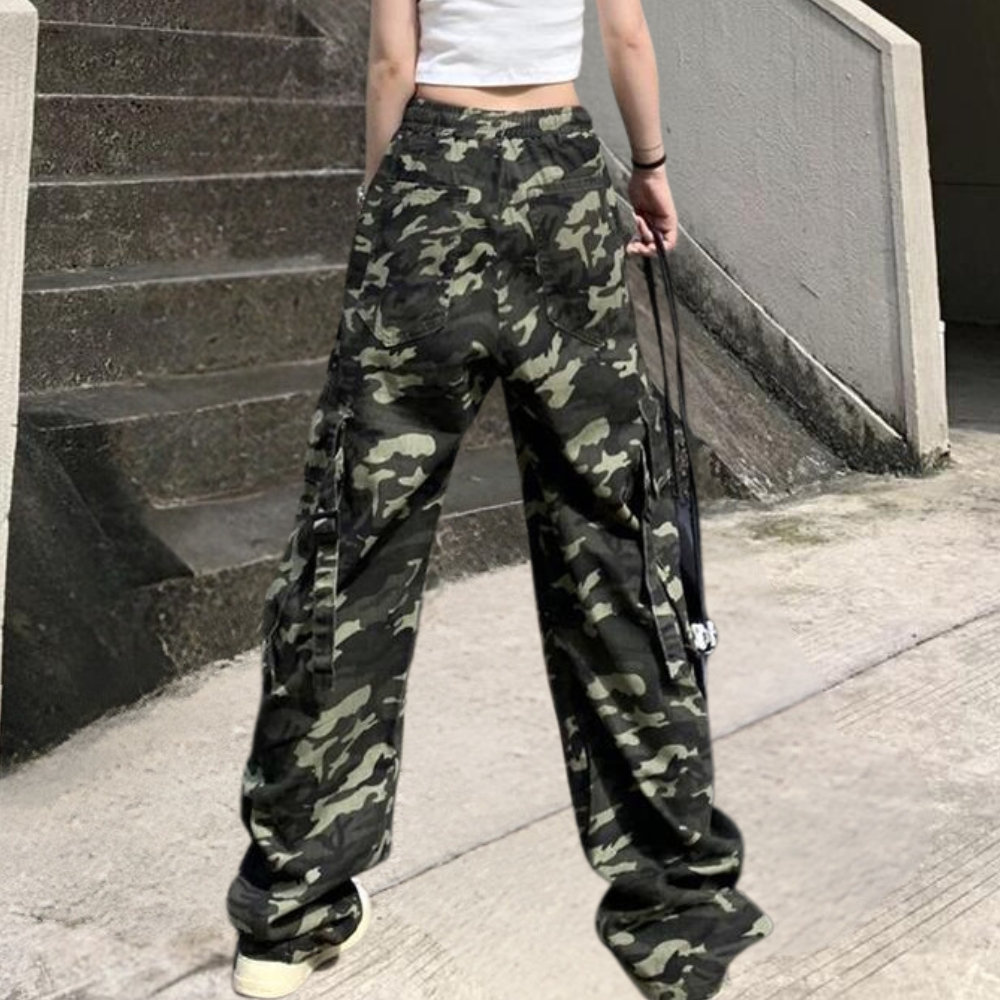 Elera - Moderne Camouflage Damesbroek met hoge taille voor de Zomer