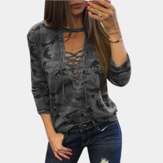 Sidonia - Stijlvol en Comfortabel Camouflage Zomersweatshirt