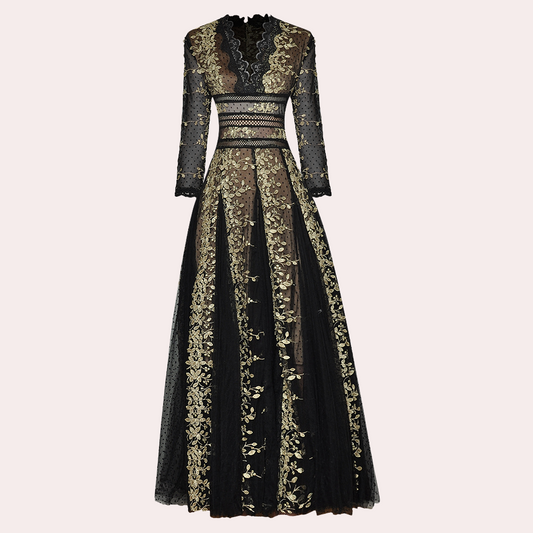 Eleanora - Elegante Kanten Zomerjurk met V-Hals