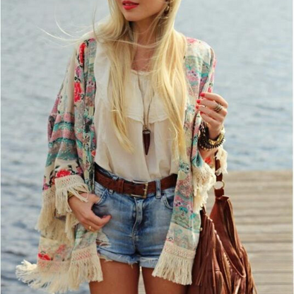 Marjorie - Bohemien Bloesem Losse Fit Zomer Cardigan