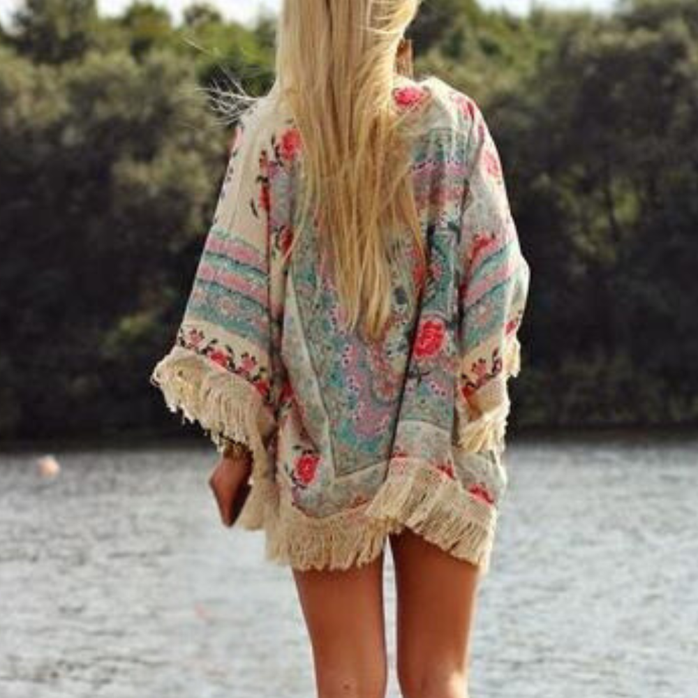 Marjorie - Bohemien Bloesem Losse Fit Zomer Cardigan
