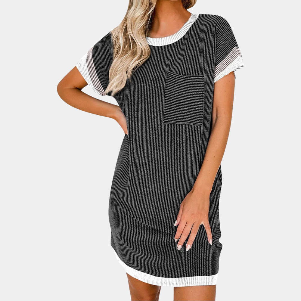 Henriqua - Dames Casual Chic Zomerse Pinstripe Jurk
