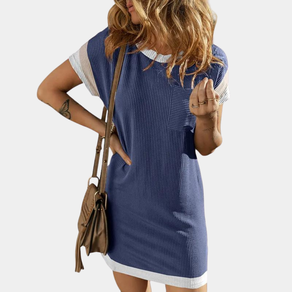 Henriqua - Dames Casual Chic Zomerse Pinstripe Jurk