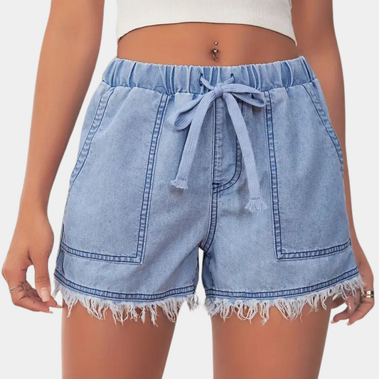 Rosalba - Zomerse dames short met golfzoom en trekkoord