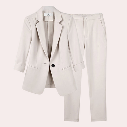 Teresa - Verfijnde dames blazer en broek set voor de zomer