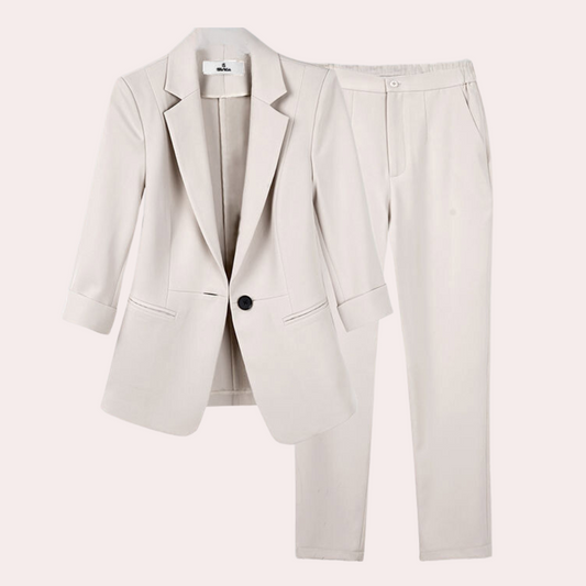 Teresa - Verfijnde dames blazer en broek set voor de zomer