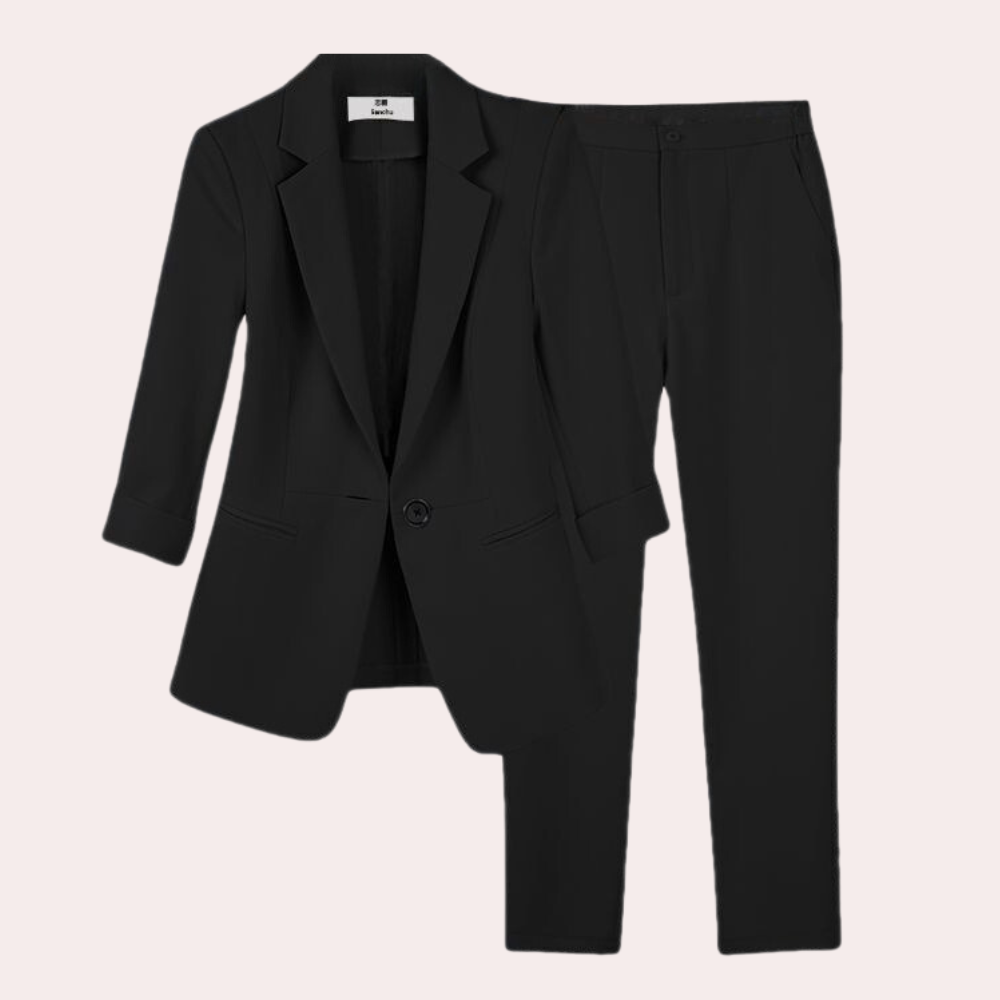 Teresa - Verfijnde dames blazer en broek set voor de zomer