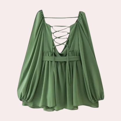 Gloria - Betoverende en luchtige zomerjurk voor dames met lantermouwen, perfect voor zonnige dagen