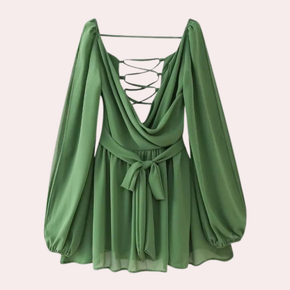 Gloria - Betoverende en luchtige zomerjurk voor dames met lantermouwen, perfect voor zonnige dagen