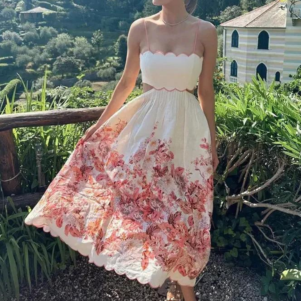 Isabella - Elegante Zomer Halterjurk met Verfijnde A-lijn en Mouwloos Design