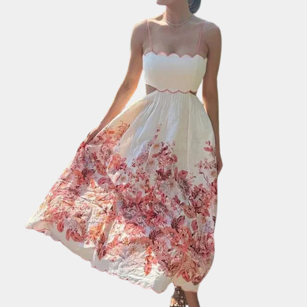 Isabella - Elegante Zomer Halterjurk met Verfijnde A-lijn en Mouwloos Design