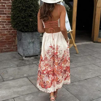 Isabella - Elegante Zomer Halterjurk met Verfijnde A-lijn en Mouwloos Design