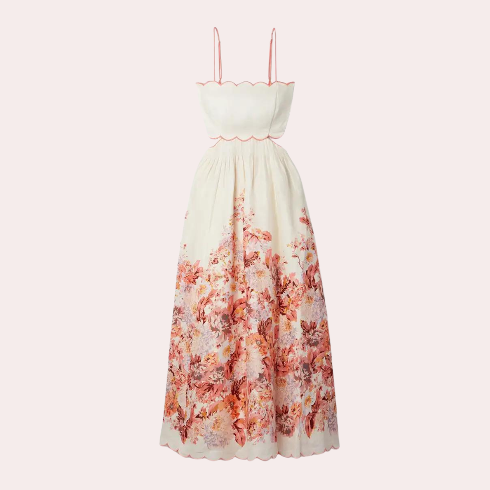 Isabella - Elegante Zomer Halterjurk met Verfijnde A-lijn en Mouwloos Design
