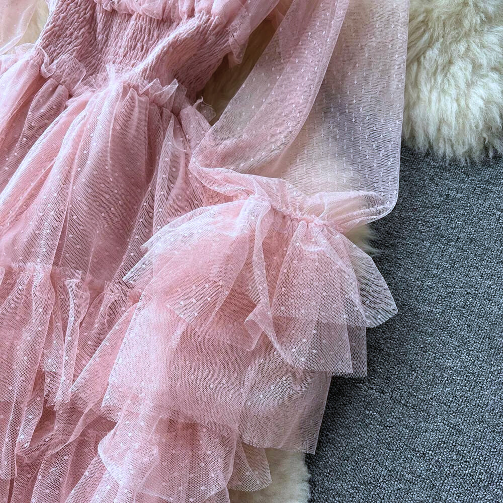 Stella - Zomerse feestjurk van mesh voor dames