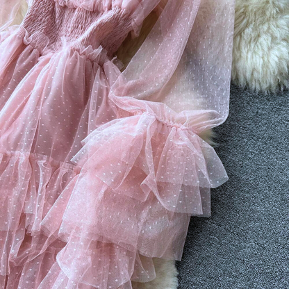 Stella - Zomerse feestjurk van mesh voor dames
