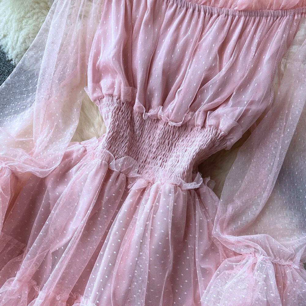 Stella - Zomerse feestjurk van mesh voor dames