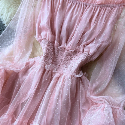 Stella - Zomerse feestjurk van mesh voor dames
