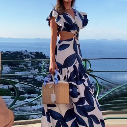 Yana - Stijlvolle Zomerjurk met Elegante V-halslijn