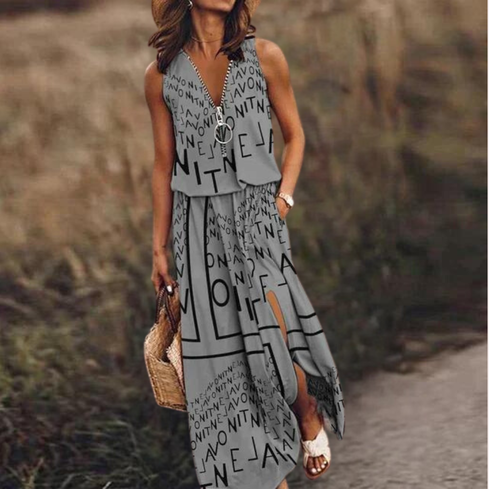 Iva - Elegante damesjurk met zomerse print